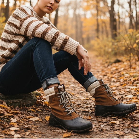 The North Face Shellista II Mid Waterproof Winter Boots Women's Size 9 Brown - Picture 2 of 11